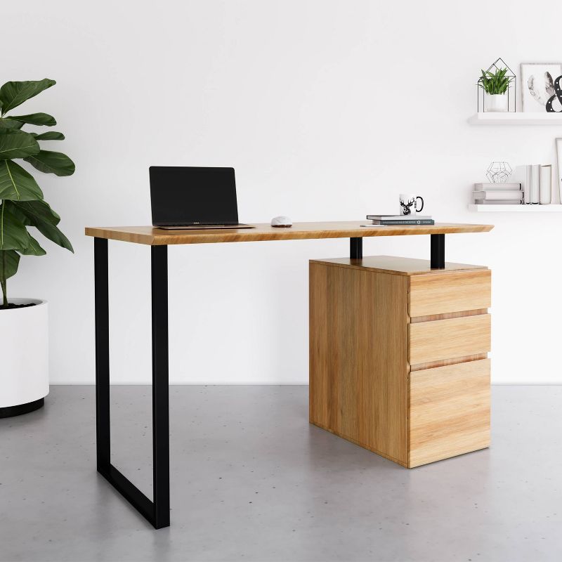 Computer Desk with Storage and File Cabinet Wood - Techni Mobili