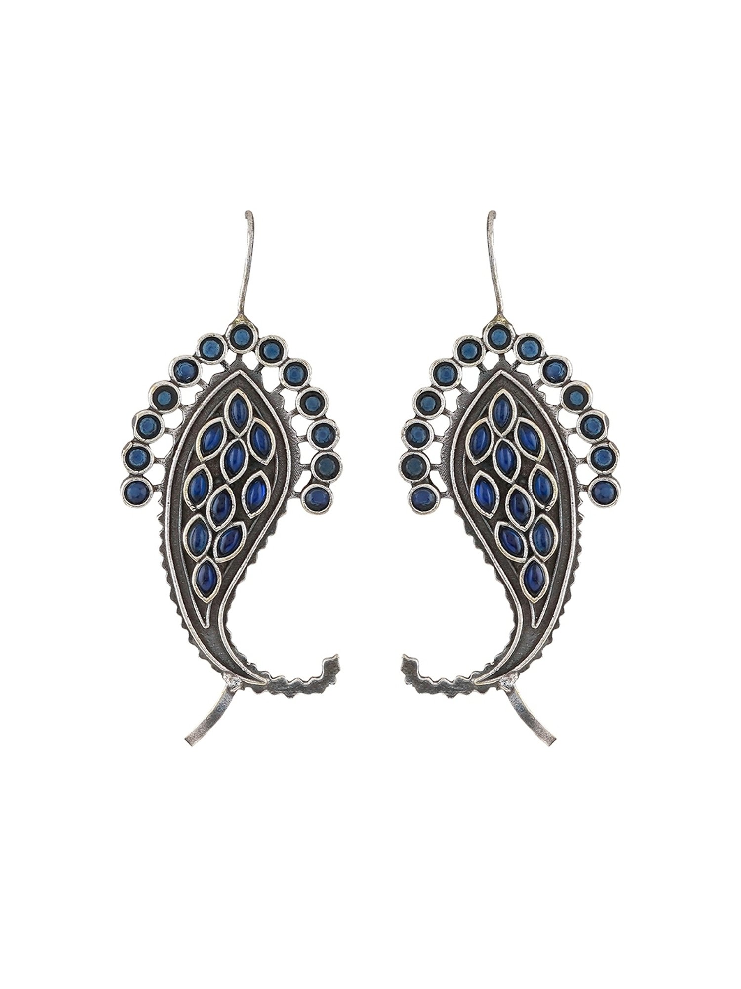 Teejh Ethnic Anoshka Silver Oxidized Ear Cuff Earring
