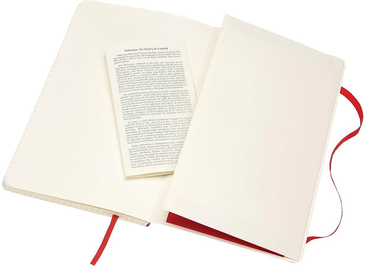 Moleskine MSKN Large Squared Scarlet Red Soft Cover 854641XX