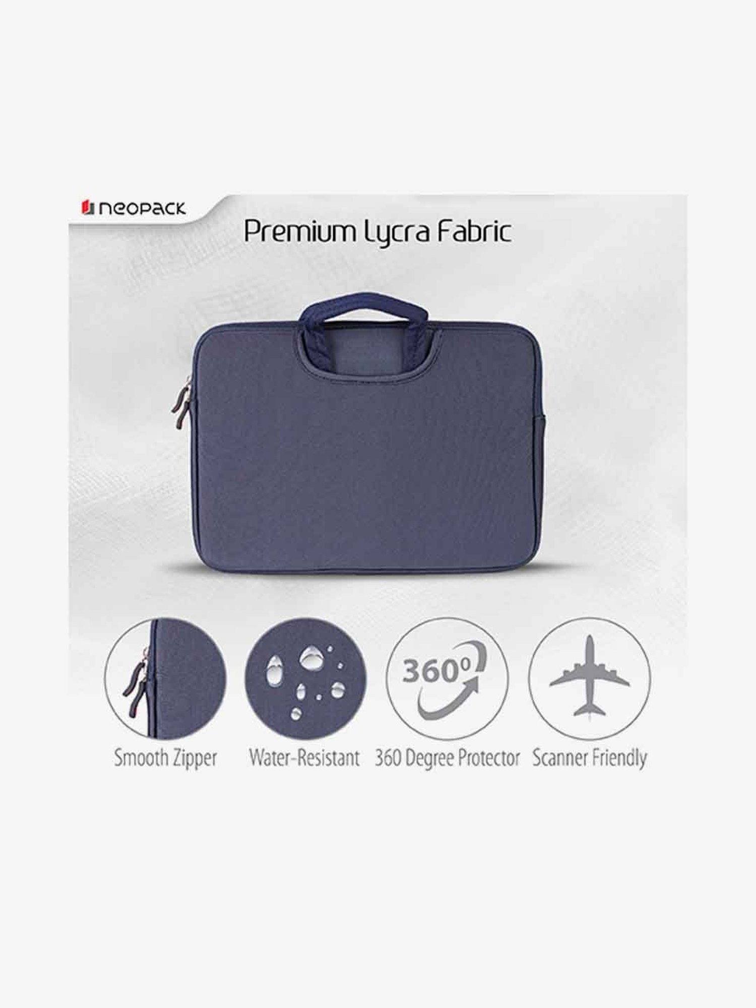 Neopack Handle Sleeve Laptop Bag for all 13.3 Inch Laptops & Macbooks (Navy Blue)