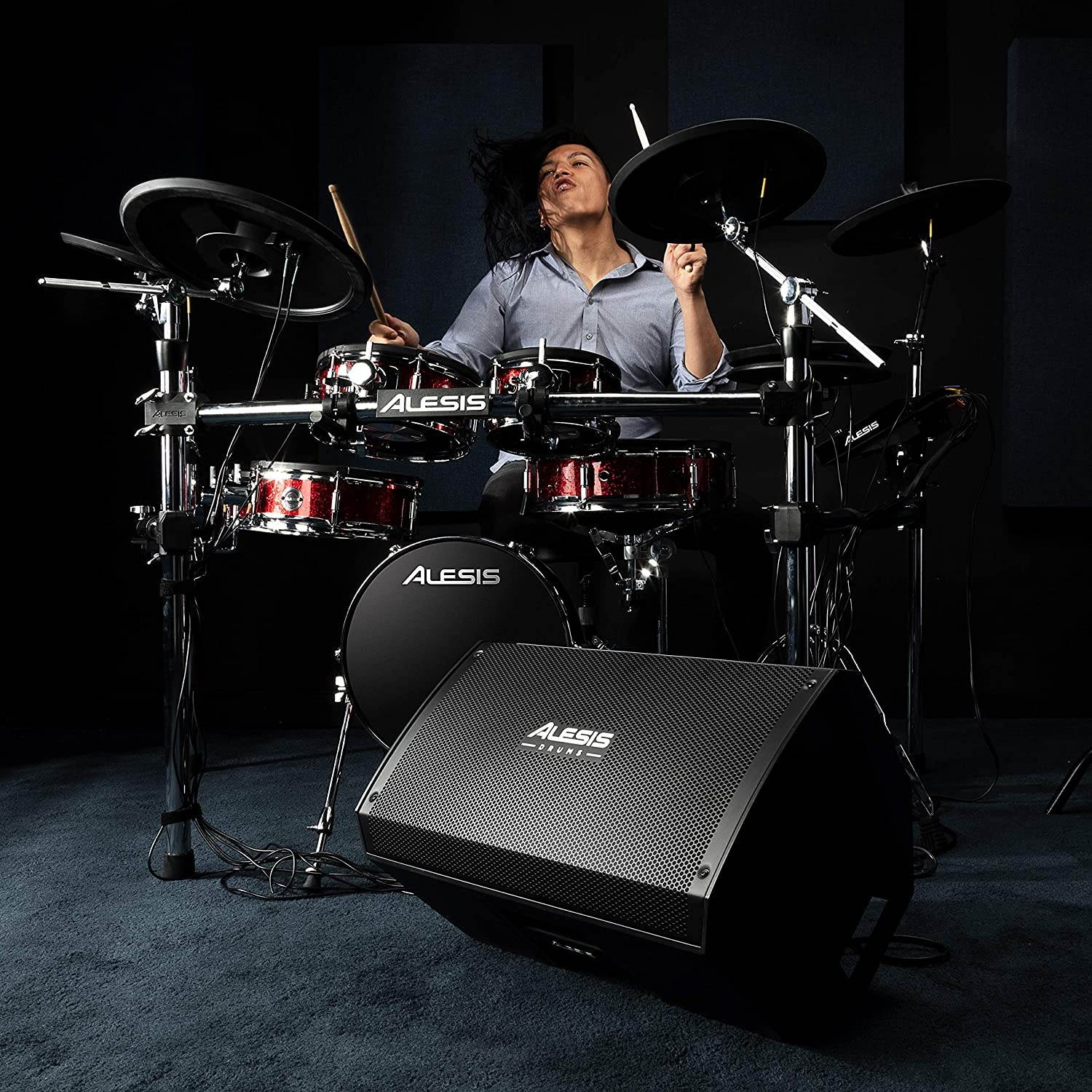 Alesis Strike Amp 12 | 2000-Watt Ultra-Portable Powered Drum Speaker / Amplifier With 12-Inch Woofer, High-Frequency Compression Driver and Contour EQ