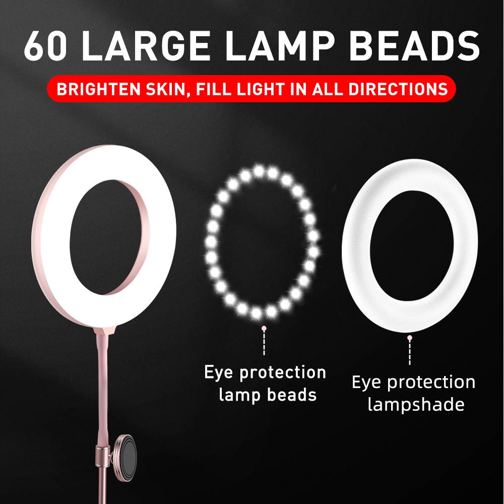 Portable Streaming Desktop Stand with Ring Light, Mobile Phone Holder Perfect for YouTube Streaming, Video Recording & Photography.