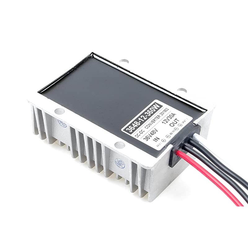 DC 36V 48V (DC 30V - 60V Inputs) Step Down to DC 12V 30A (35A MAX) 360W Truck Car Power Supply Adapter Converter Reducer Regulator for Auto Car Truck Vehicle Boat Solar System etc.