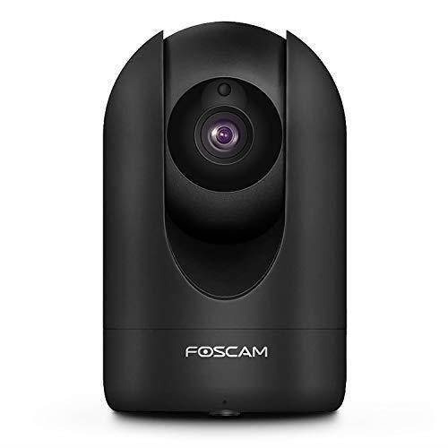 foscam full hd 1080p wifi ip camera, 2mp indoor pan/tilt home security surveillance camera with night vision, twoway audio, motion/sound detection, free image/video cloud service available, r2c black