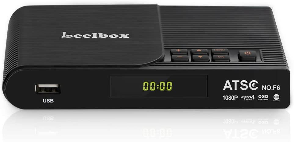 Leelbox Converter Box, 1080P ATSC Digital Tuner Box for Analog TV, Supports Recording PVR, Live TV Shows, Multimedia Playback, H.265 Video Decoding, IR Search, Free Local TV
