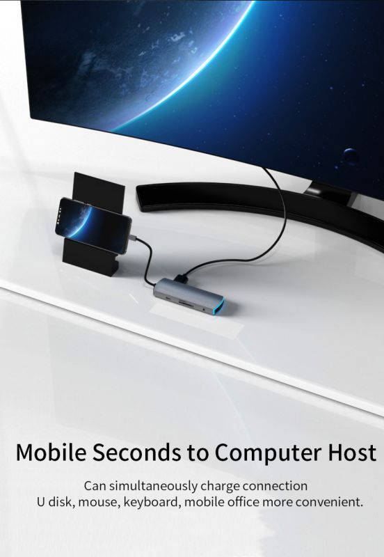 8-In-1 USB C Hub Type C to RJ45 4K HD Ethernet USB 3.0 Ports SD/TF Card Reader USB-C PD for MacBook Pro Dock