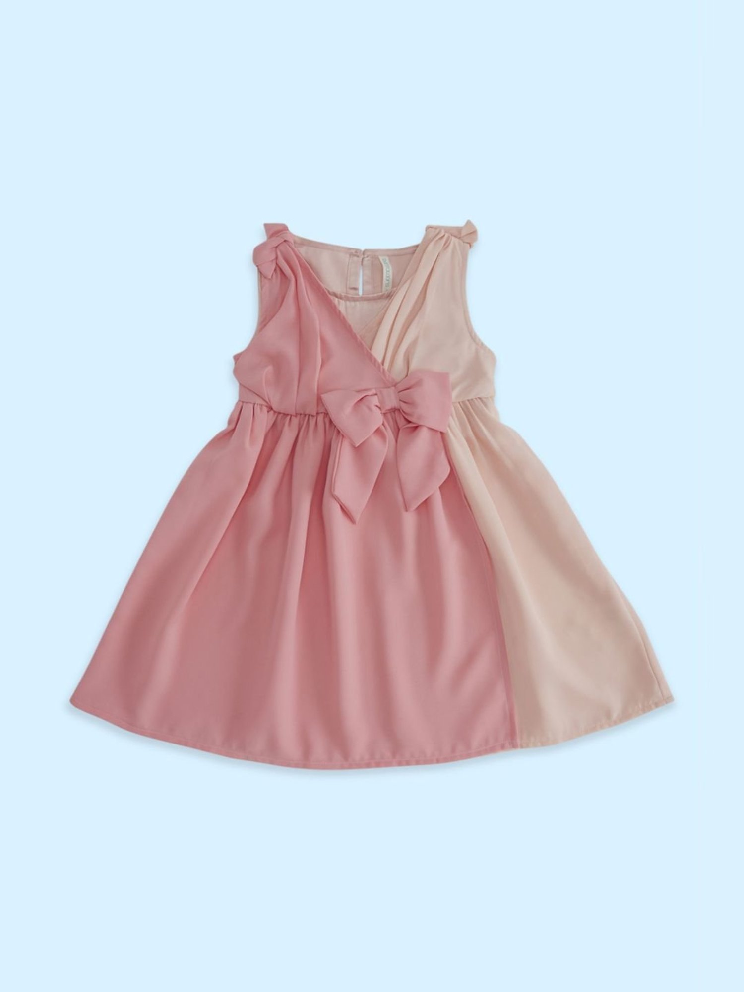 Pantaloons Junior Pink Cotton Regular Fit Dress