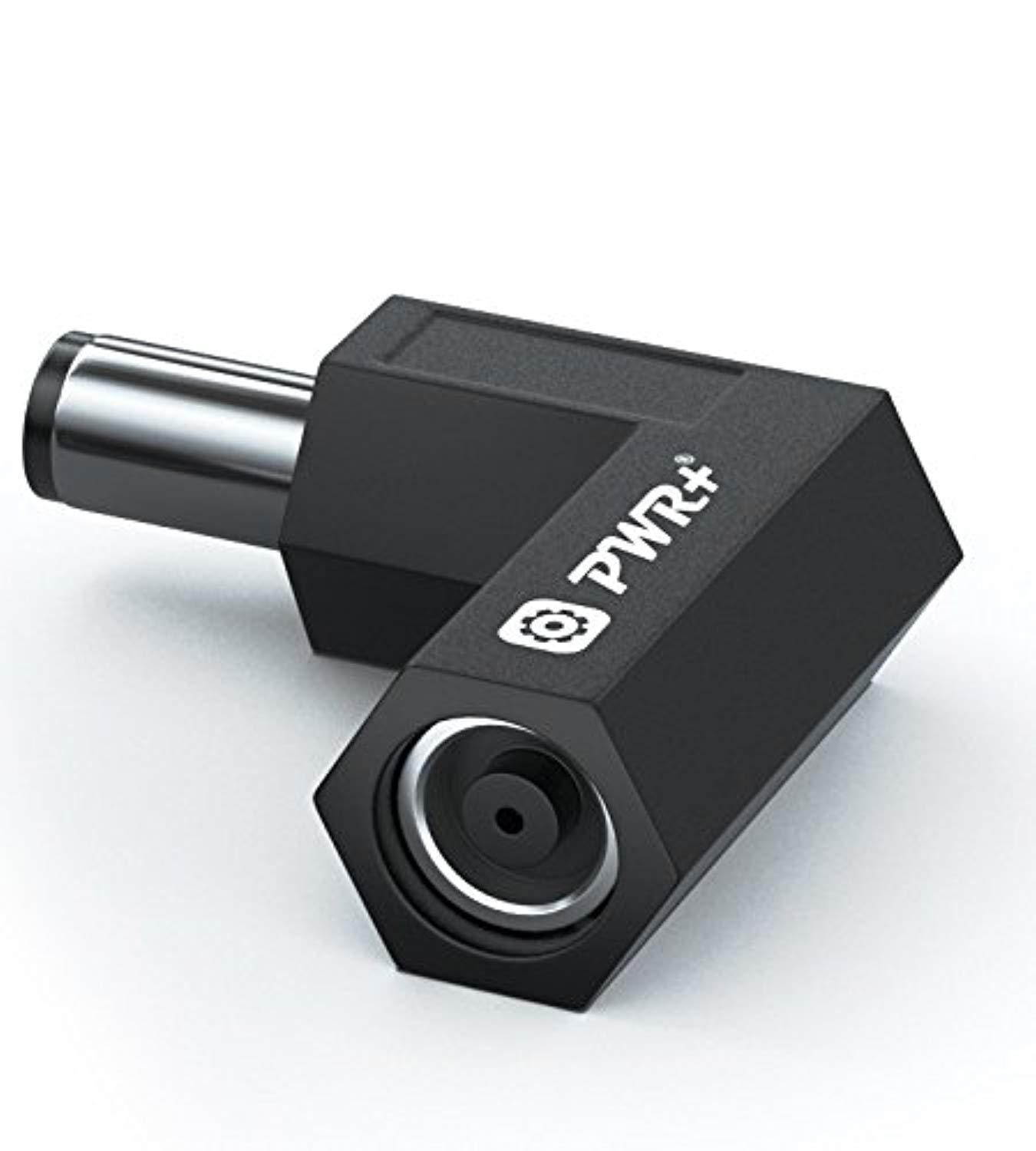 pwr+ 7.4 mm x 7.4 mm right angle 90-degree power adapter connector converter for dell inspiron latitude xps studio vostro / hp