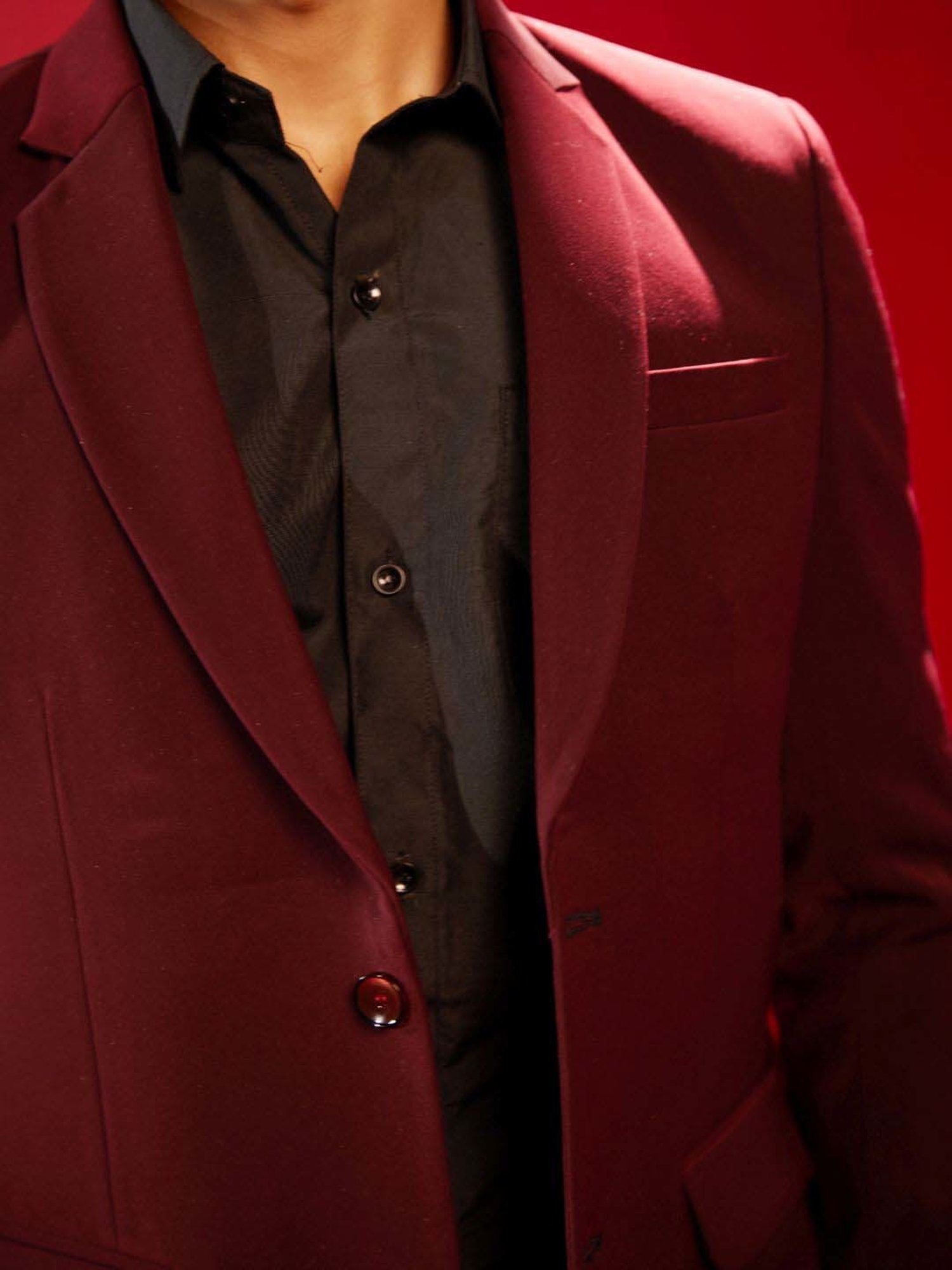 Vastramay Maroon Regular Fit Blazer