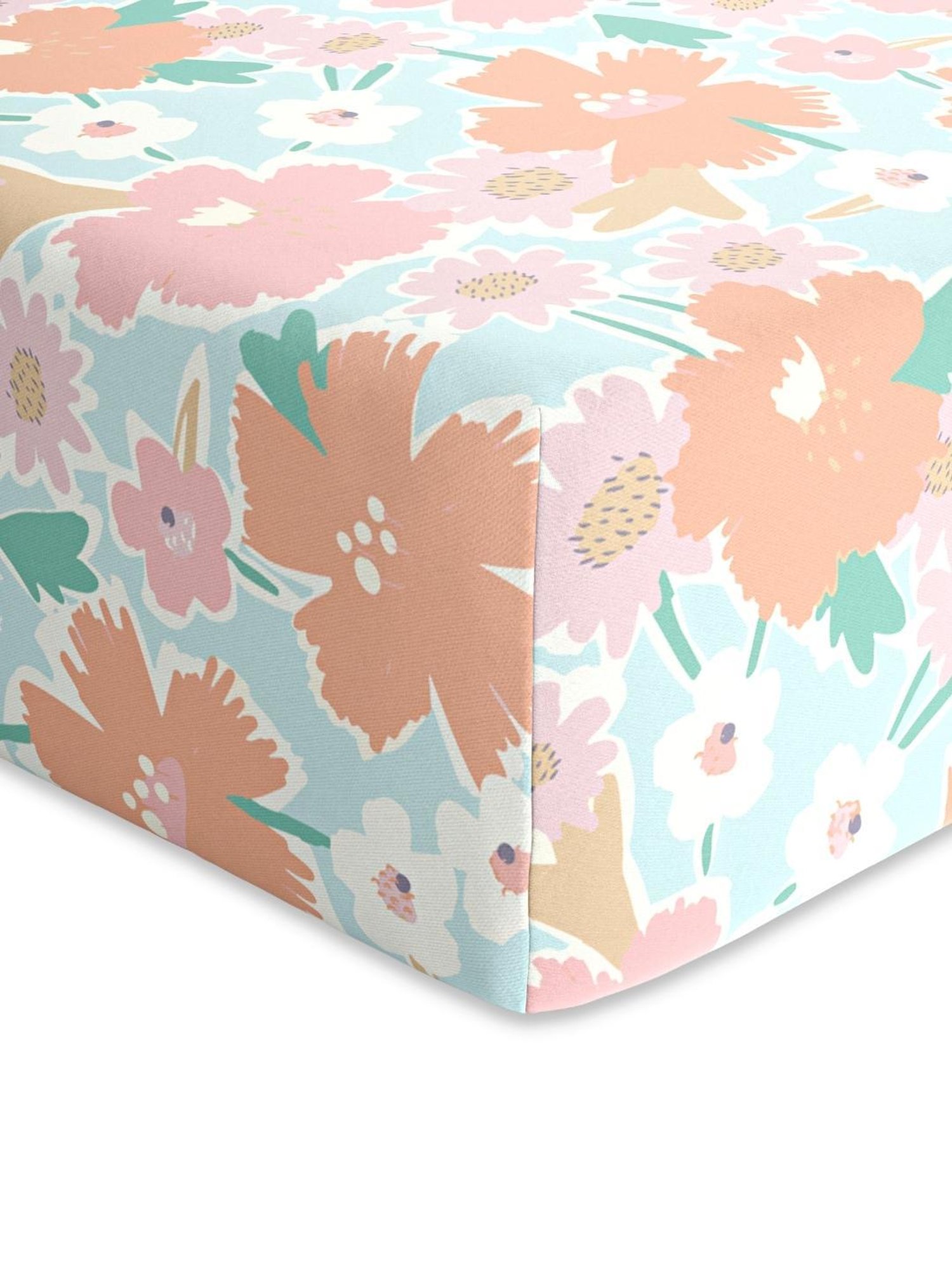 Haus & Kinder Floral Multicolor 186 TC Cotton Crib sheet