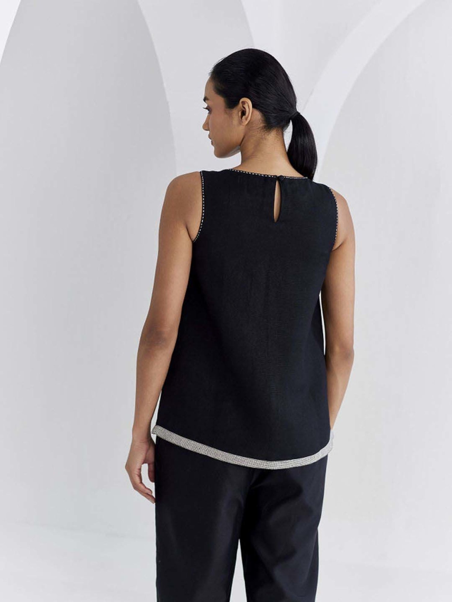 Ancestry Coal Black Regular Fit Top