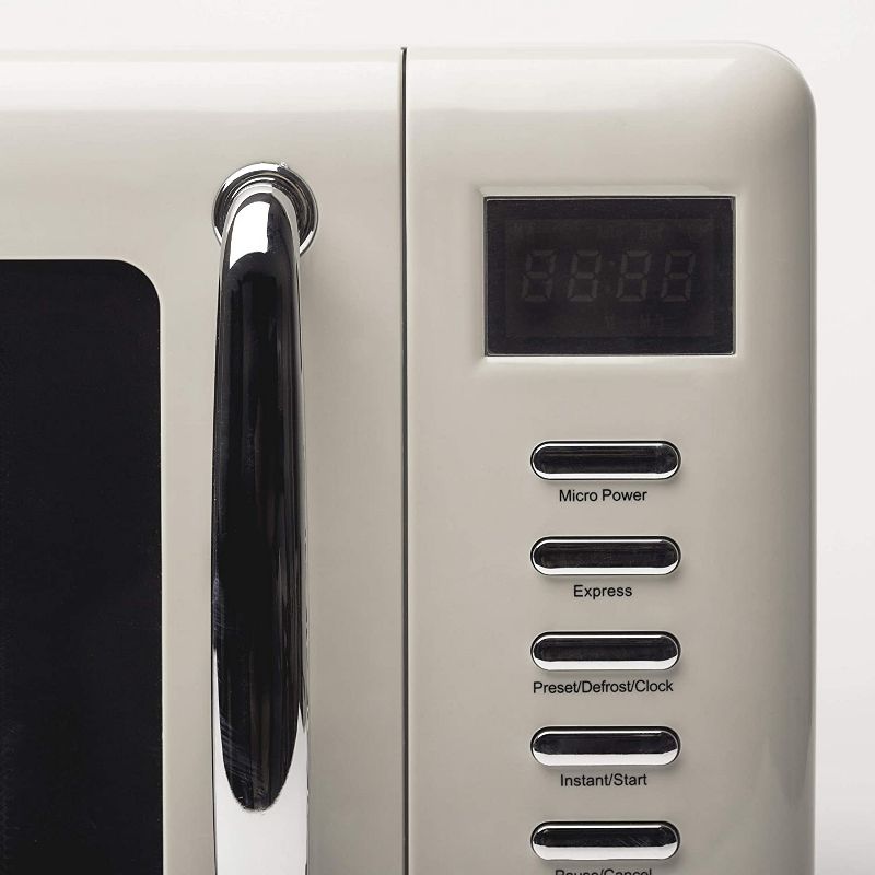 Haden 75030 Cotswold Dorset Vintage Retro 0.7 Cubic Foot/20 Liter 700 Watt Countertop Microwave Oven Kitchen Appliance with Turntable, Putty Beige