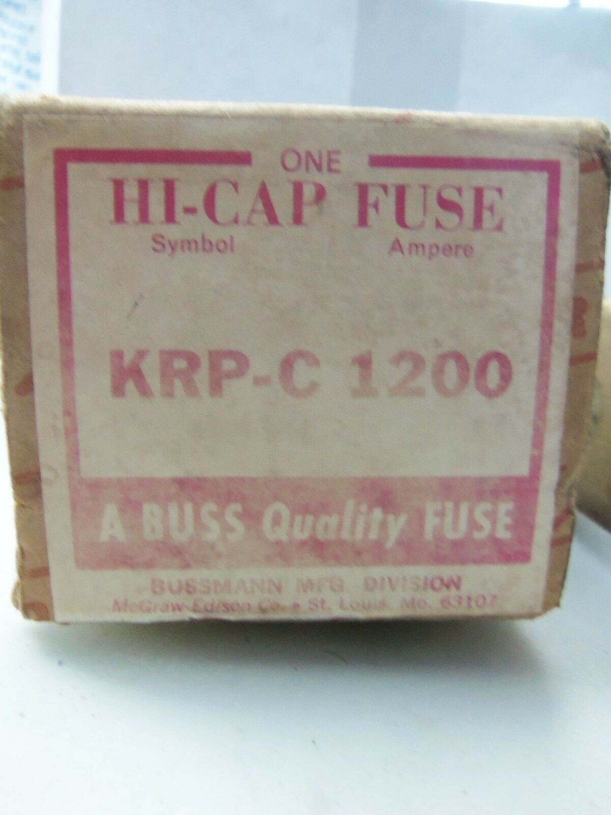 New Bussmann KRP-C 1200 Amp KRP C 1200 KRPC Fuse Limitron Class L 600V NIB