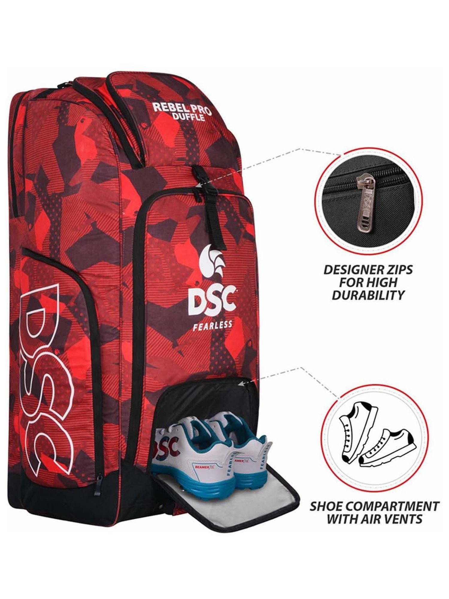 DSC Cricket Rebel Pro Duffle Kit Bag Size - Free Size
