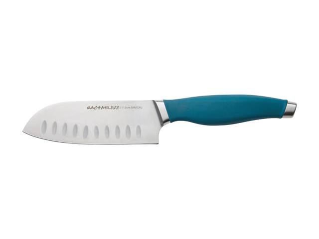 Rachael Ray 47756 Cutlery Japanese Stainless Steel Chef Knife Set, Teal, 3-Piece