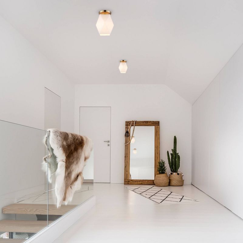 Novogratz Globe Chelsea Flush Mount Ceiling Light with Glass Shade Brass - Globe Electric