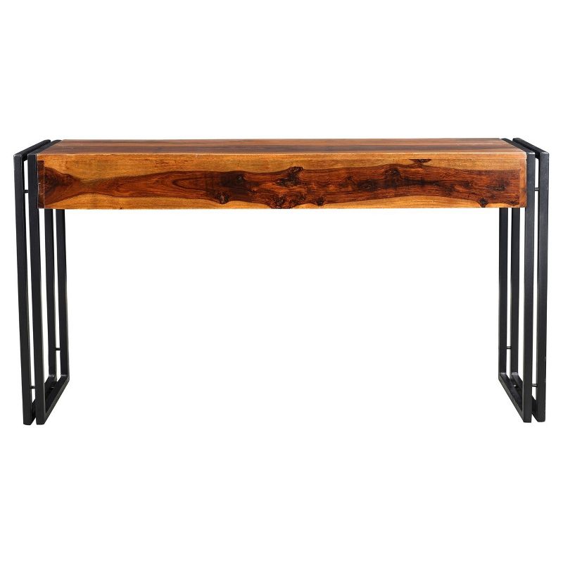 Solid Sheesham Wood 60" Console Table with Metal Legs - Timbergirl