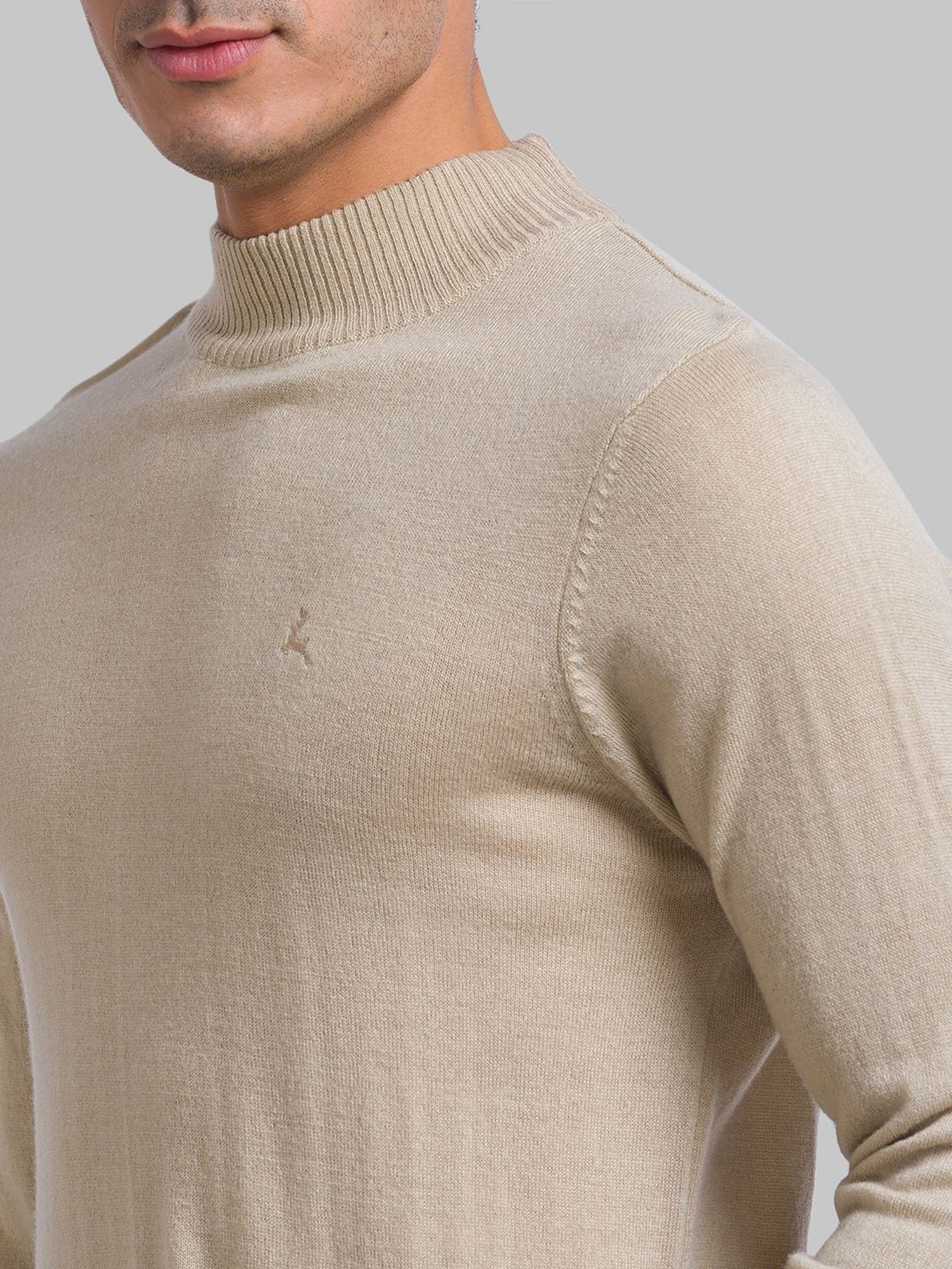 Parx Beige Regular Fit Sweater