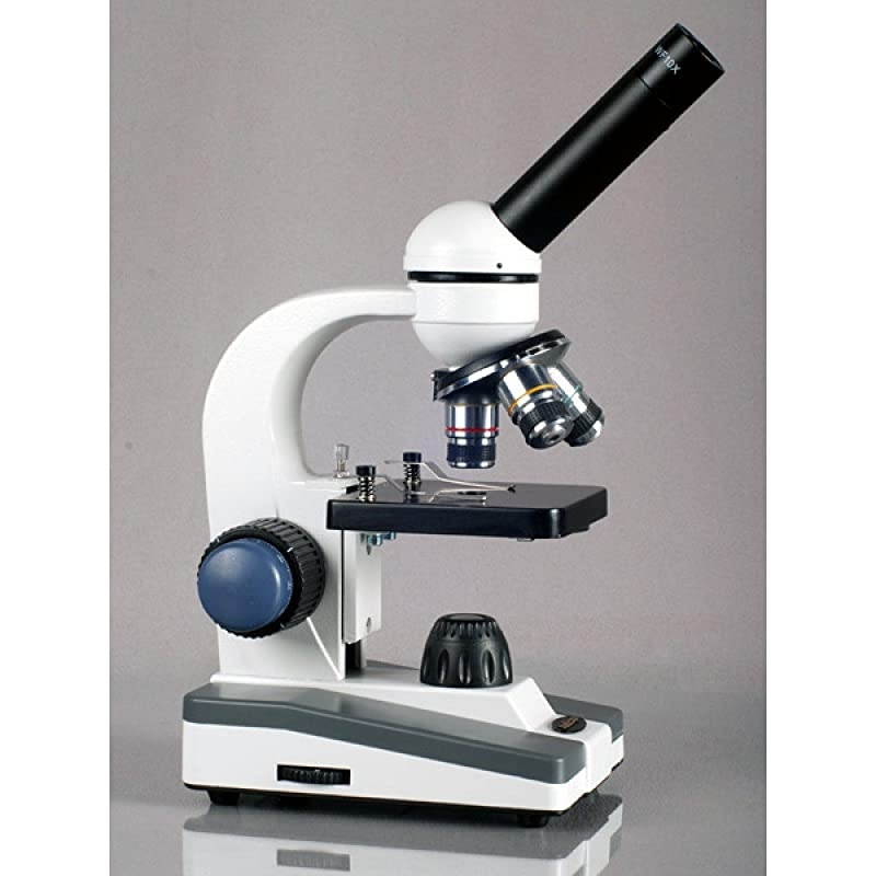 M150CMS Compound Monocular Microscope WF10x and WF25x Eyepieces 40x1000x Magnification LED Illumination Brightfield SingleLens Condenser Coaxial Coarse and Fine Focus Mechanical Stage 110V