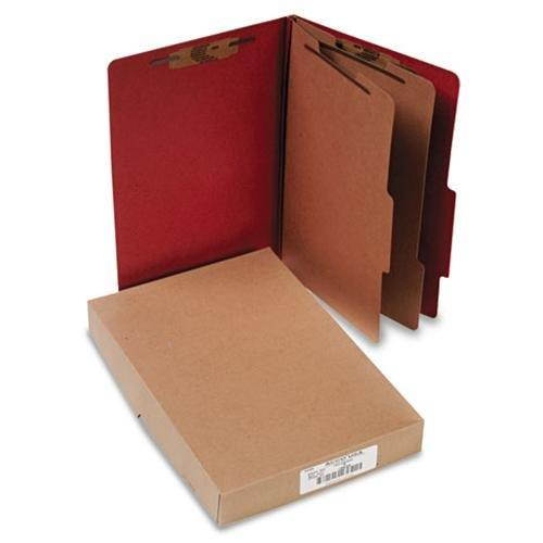 Acco Pressboard 25-Pt Classification Folders Legal 6-Section Earth Red 10/Box