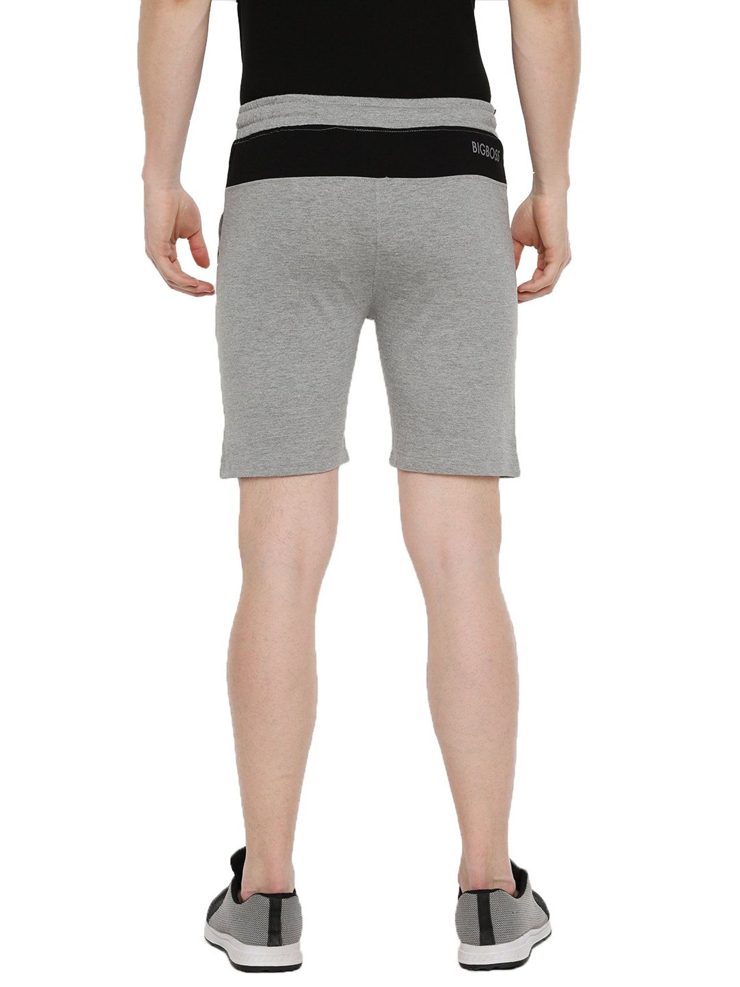 Dollar Grey Cotton Regular Fit Colour Block Shorts
