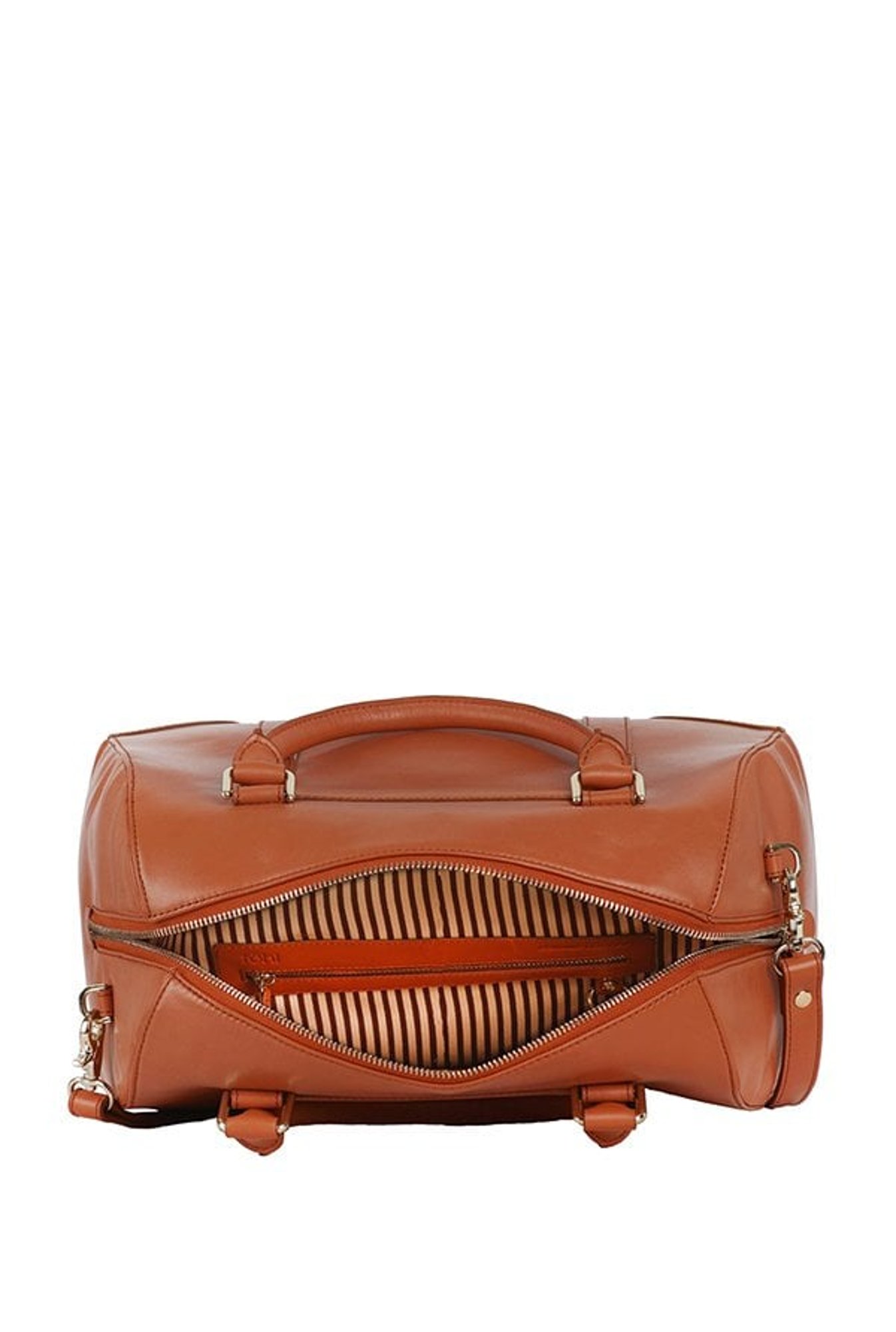 Tohl RP 1 Nassau Tan Paneled Leather Bowler Handbag