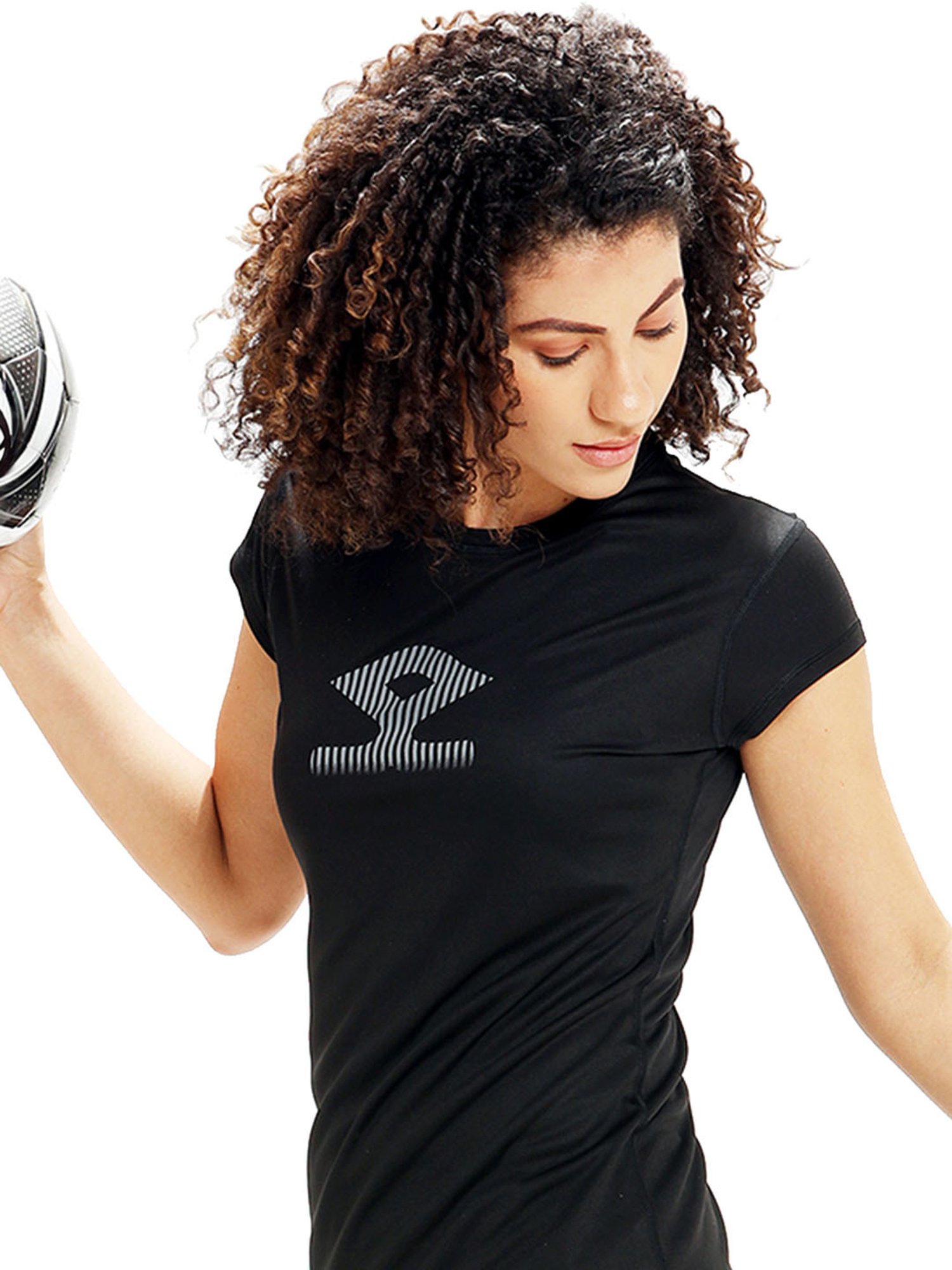 Shrey Black Printed T-Shirt