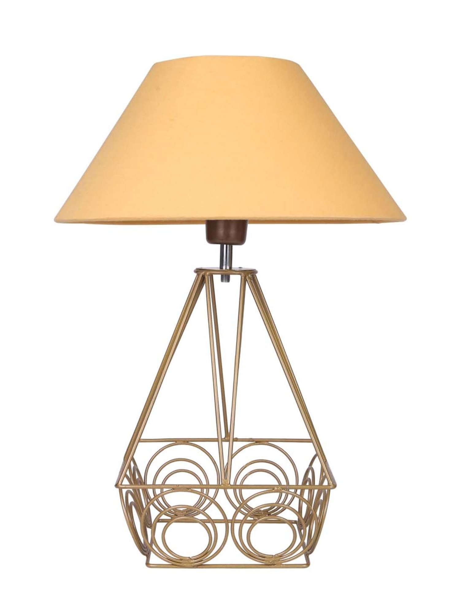 Homesake Modern Farmhouse Golden Metal Table Lamp with Bulb - Set of 1