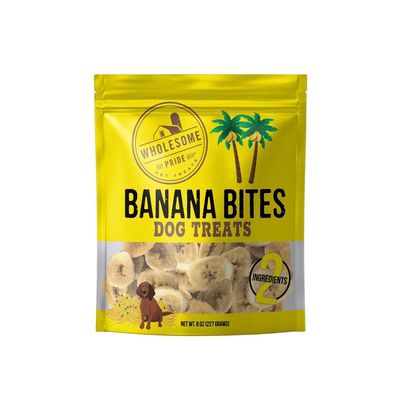 Wholesome Pride Banana Bites Dog Treats - 8oz