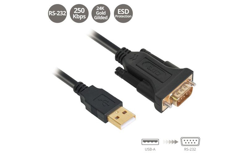 SIIG USB to RS-232 Serial Adapter Cable - FTDI FT232 - 12Mbps USB Data Transfer Rates - Compatible with Windows and Mac