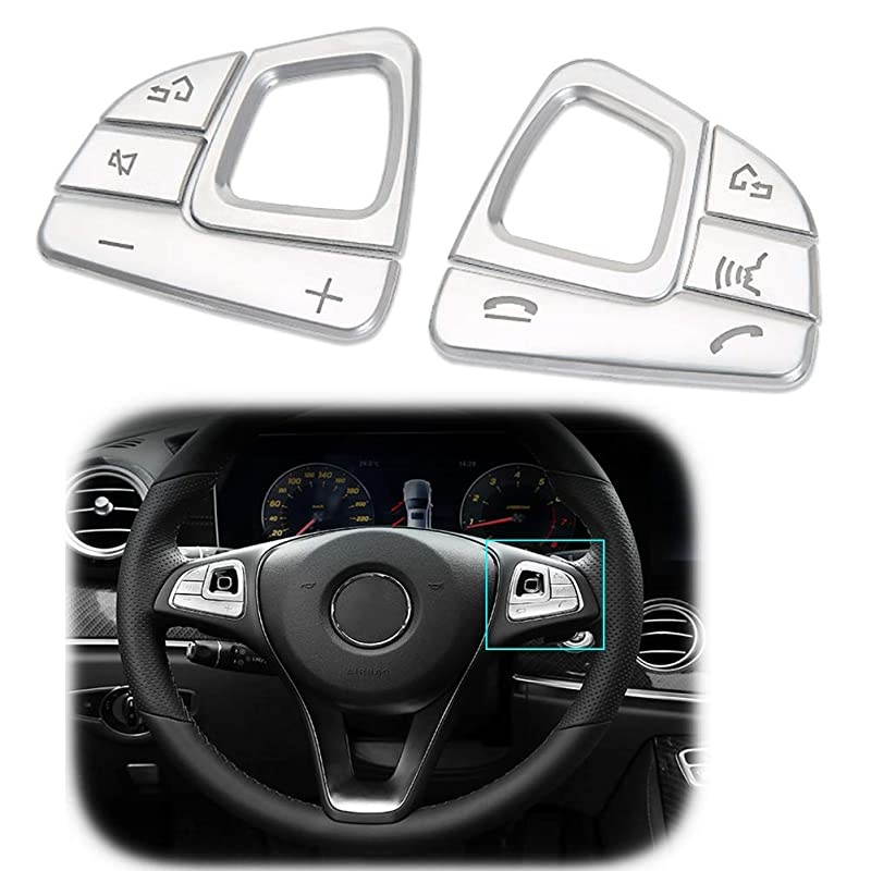 Steering Wheel Panel Button ABS Chrome Silver Trim for 2012-2015 Benz E C G Class W204-12pcs