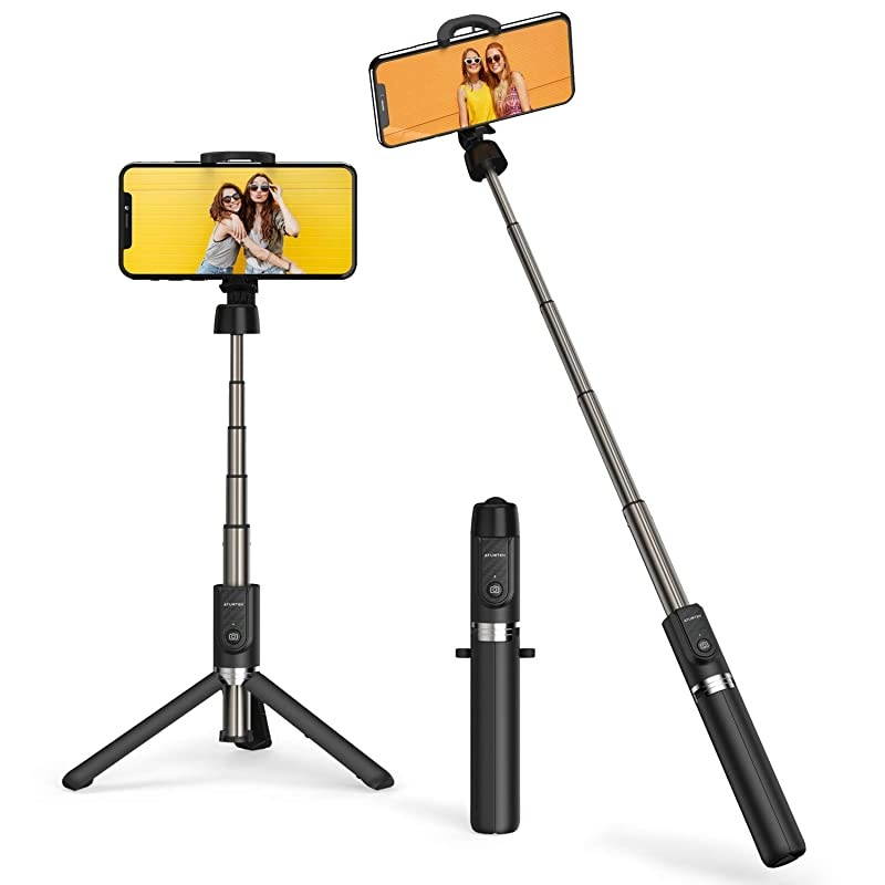 Selfie Stick Tripod, 360&deg; Rotation Extendable Aluminum Bluetooth Selfie Stick with Wireless Remote for iPhone 12/12 Pro/11 /XS Max/XR/XS/X/8/7 Plus, Samsung, Google Pixel, Huawei Smartphones