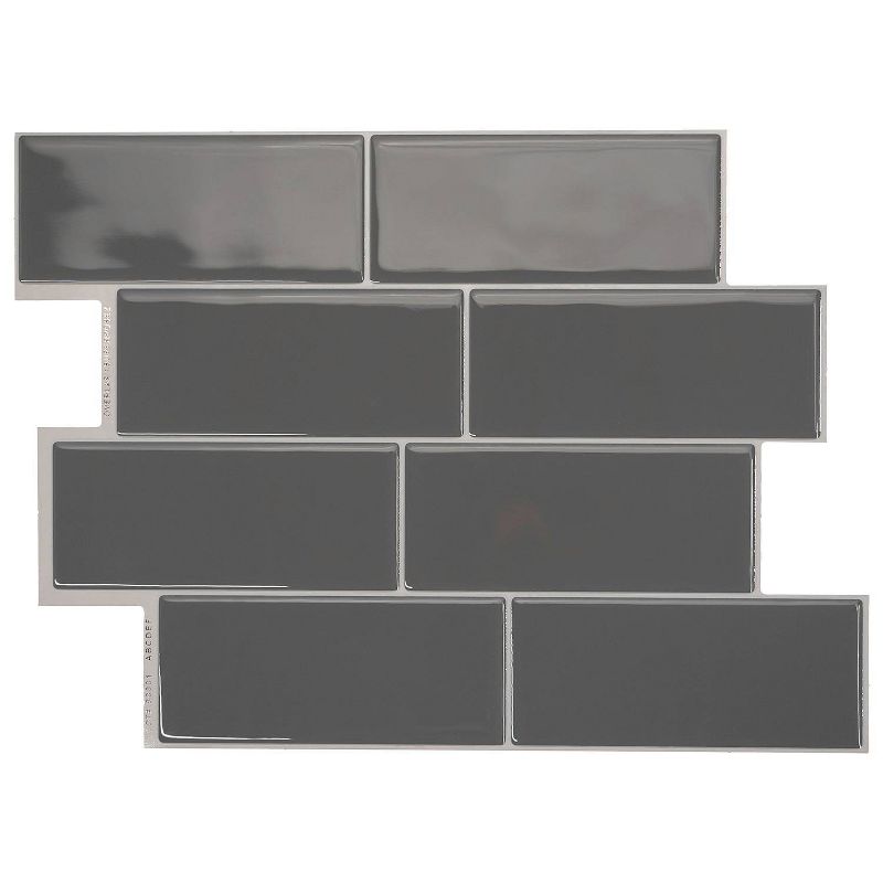 Smart Tiles 11.56'' X 8.38'' Self Adhesive 3D Peel and Stick Backsplash Tiles Gray