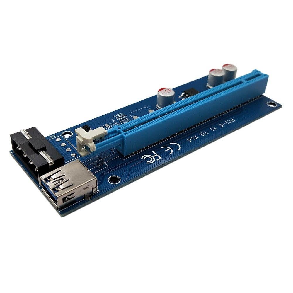 PCI-E Express 1X to 16X Riser Card 4pin USB 3.0 PCI-E Riser Extender Cable with Power Supply for Bitcoin Miner Mining