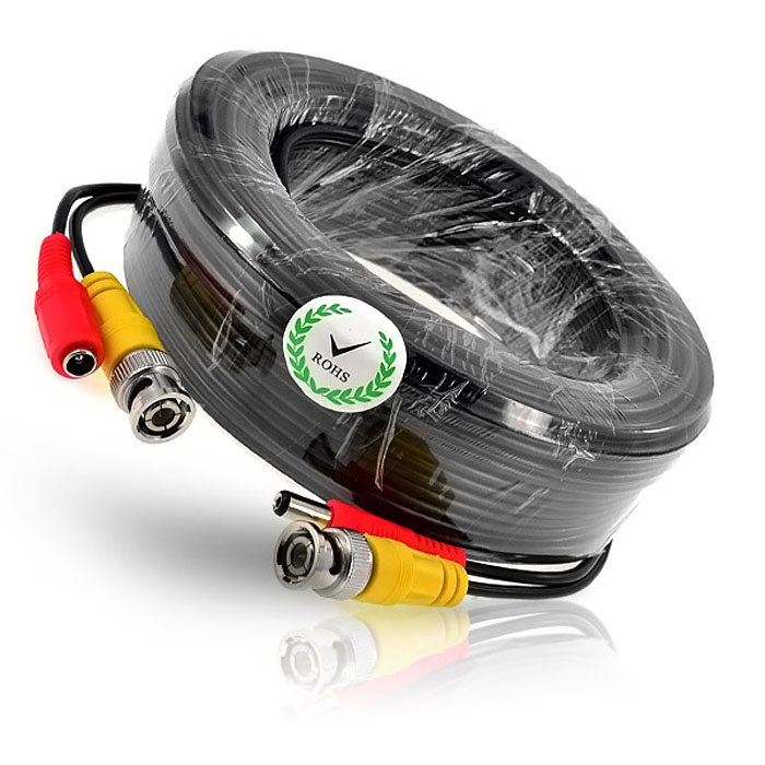 iKKEGOL 20M 66ft BNC Video DC Power Extension Cable for CCTV Camera DVR