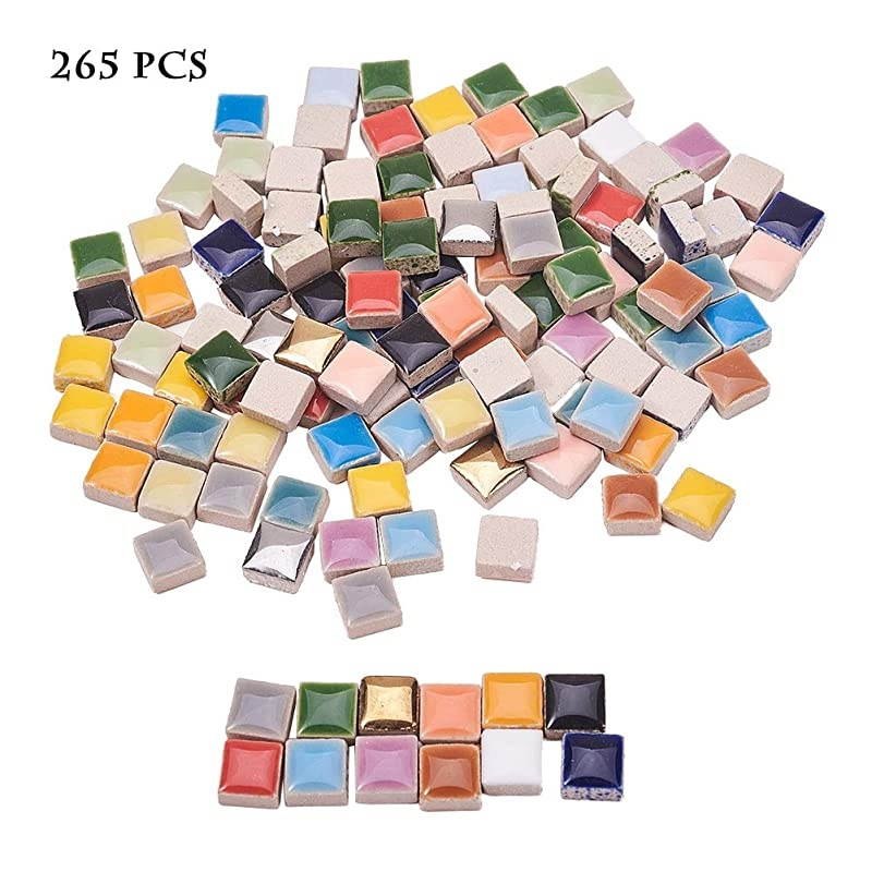 250g Square Ceramic Mosaic Tiles Pieces Chips Vases Picture Frames Flowerpots Mosaic Pieces for DIY Crafts Home Decoration Arts