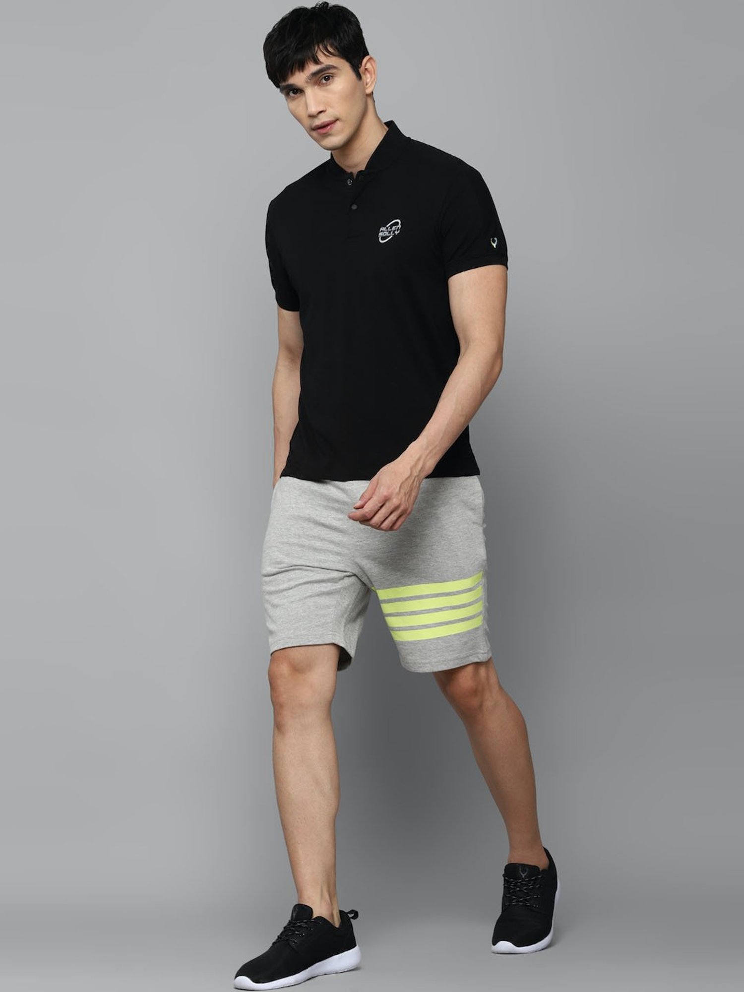 Tribe by Allen Solly Grey  Slim Fit Shorts