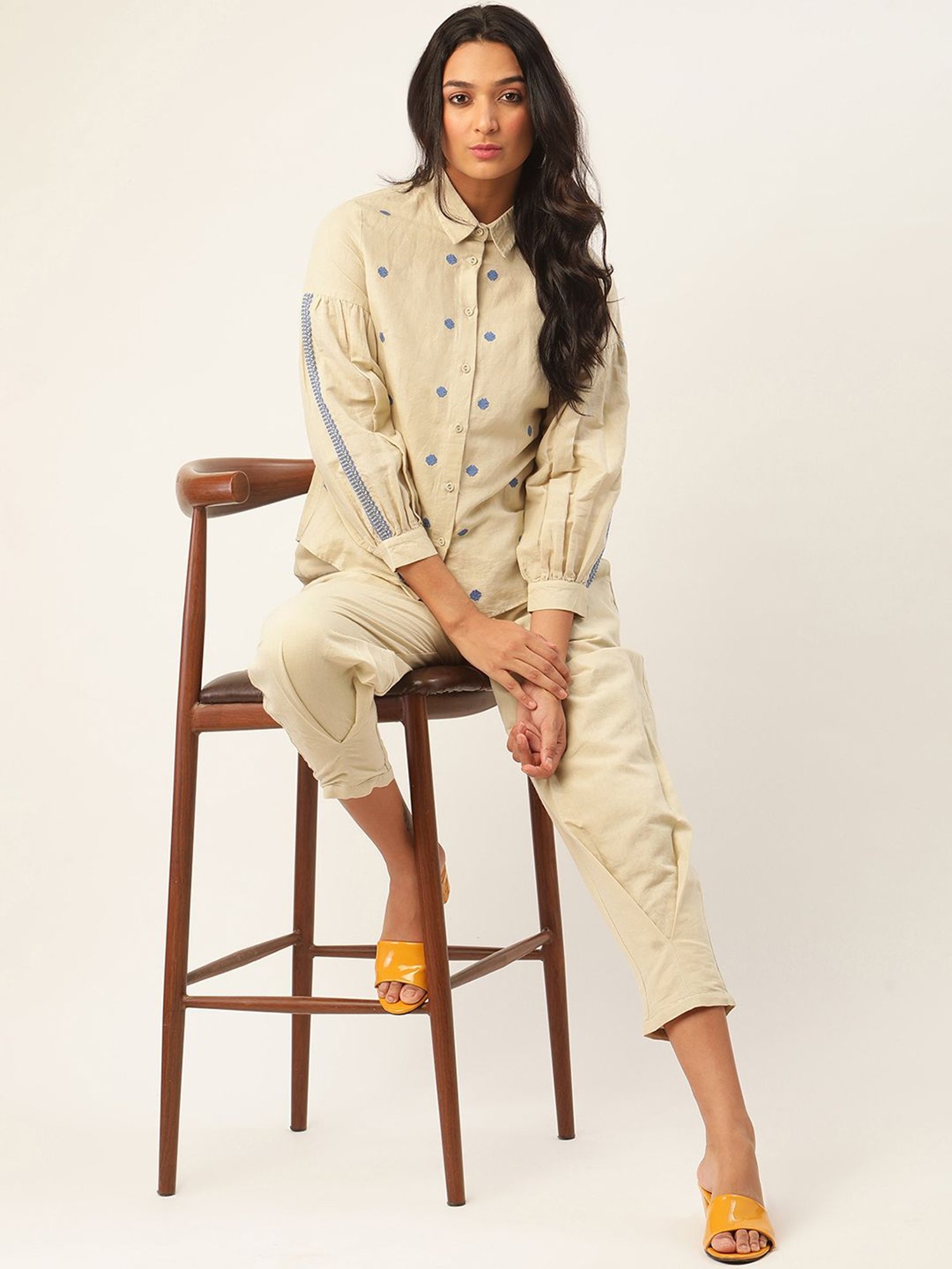 Rooted Cream Regular Fit Trousers