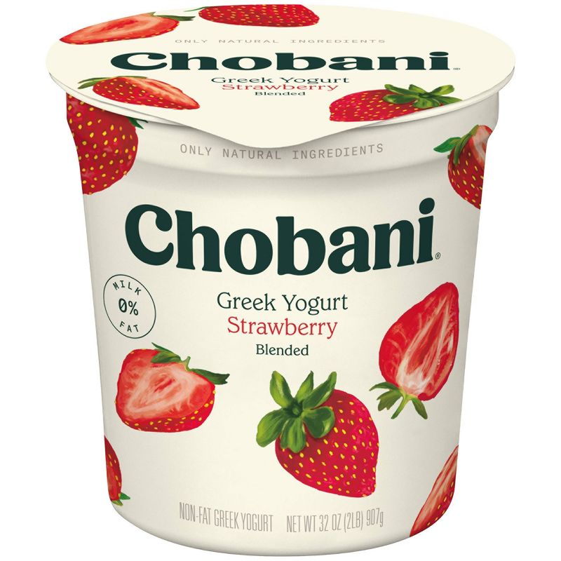 Chobani Strawberry Blended Nonfat Greek Yogurt - 32oz