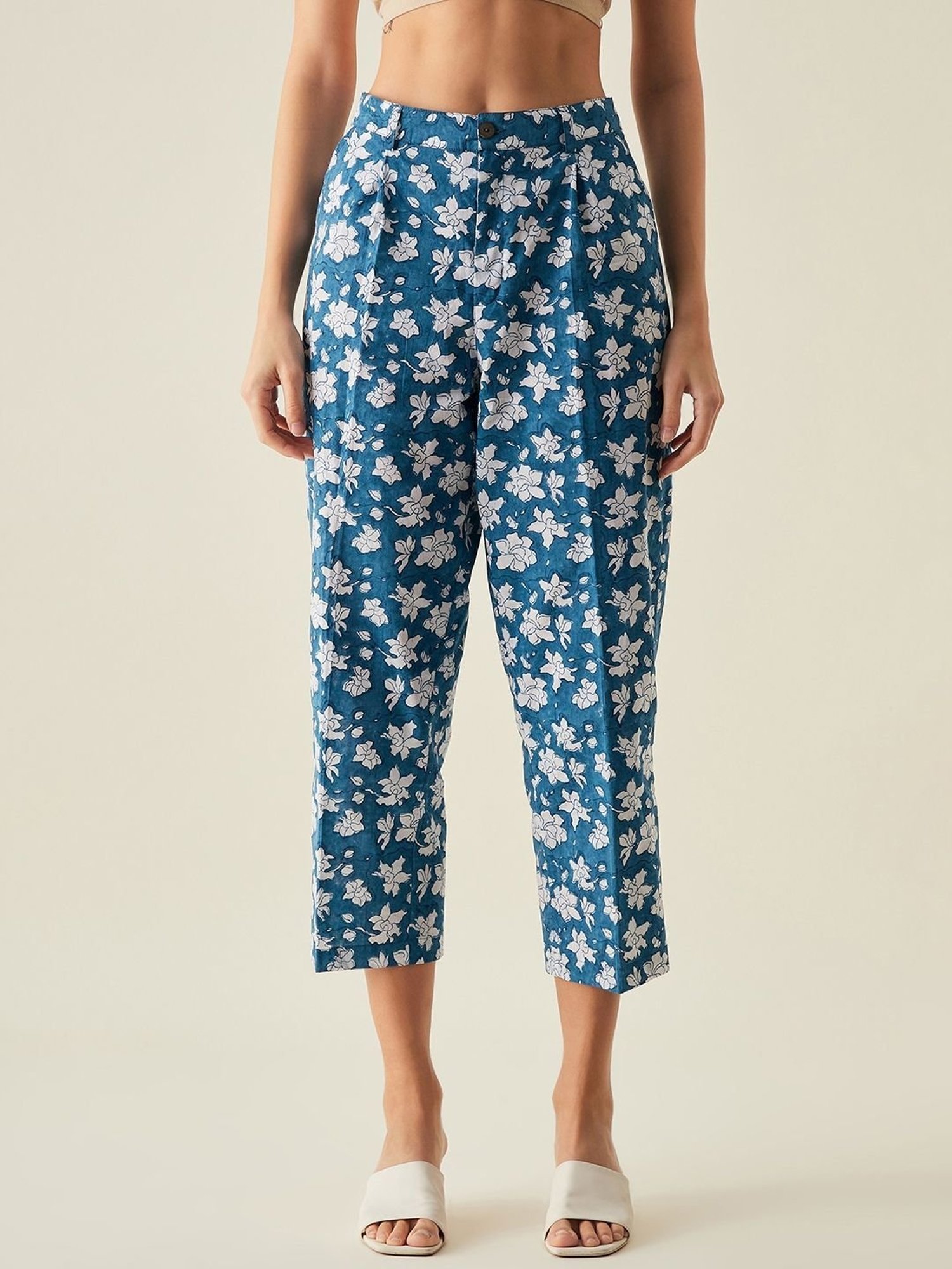 Arras Red Floral Print Slim Pants