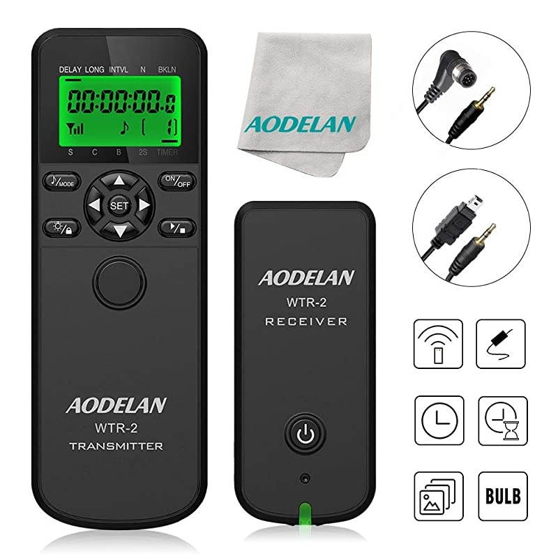 Camera Wireless Timer Remote Shutter Release,  Intervalometer HDR Remote Control for Nikon Z6, Z7, Coolpix P1000, A1000, D5, D810, D850, D300, D500; for Fujifilm S5 Pro, S3 Pro; for Kodak DCS-1