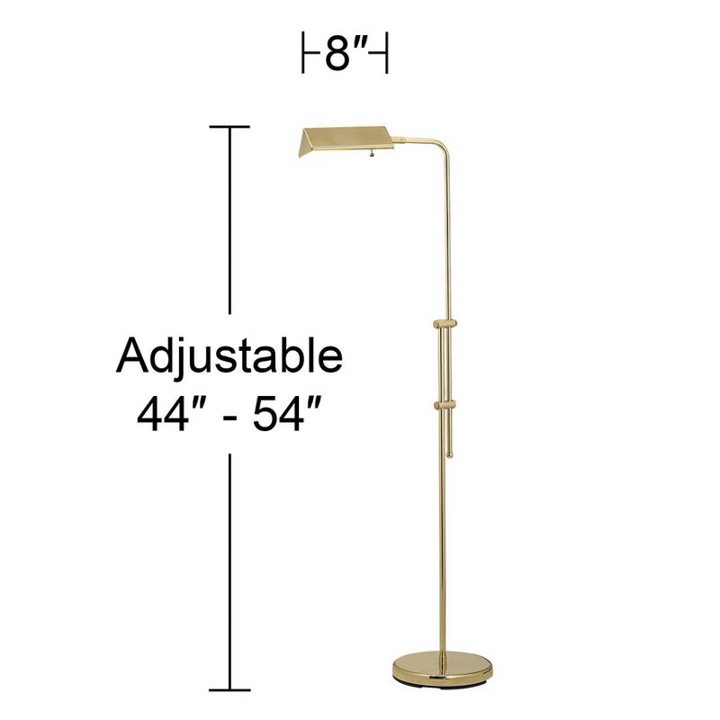 Regency Hill Modern Pharmacy Floor Lamp Brass Adjustable Metal Head for Living Room Reading Bedroom Office
