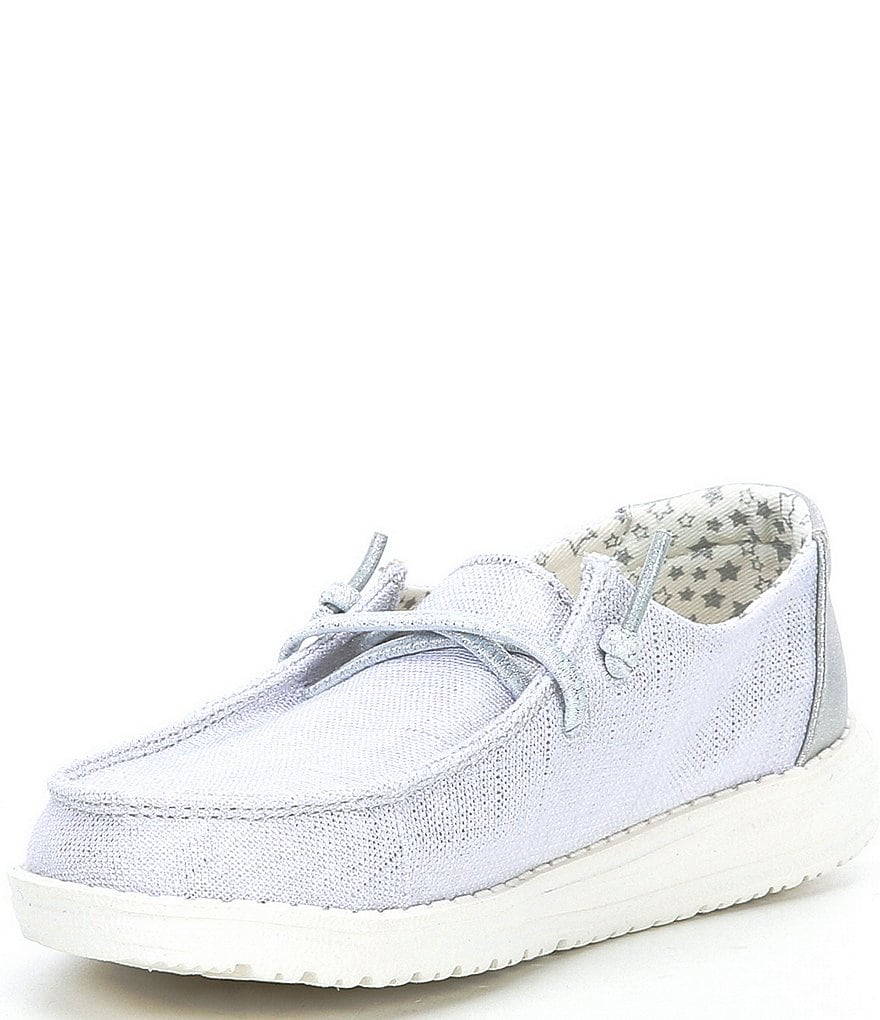 Hey Dude Girls' Wendy Silver Washable Slip-Ons (Youth)