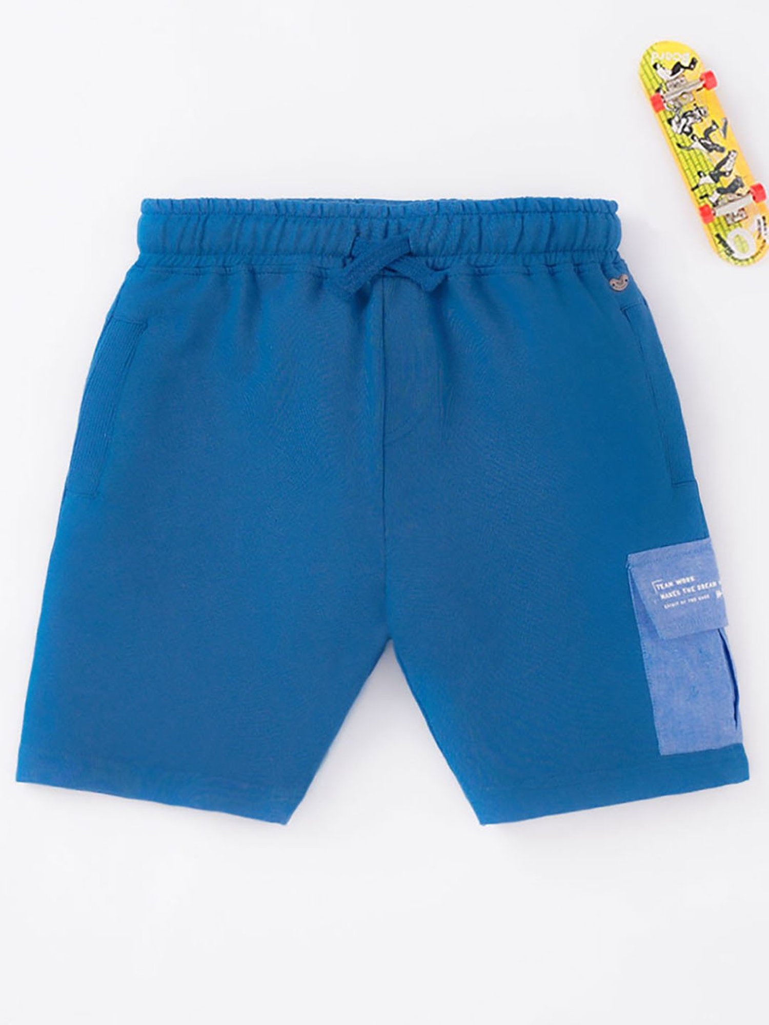 Ed-a-Mamma Kids Blue Solid Shorts