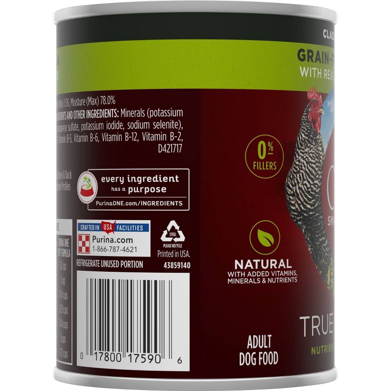 Purina ONE SmartBlend True Instinct Grain Free Classic Ground Wet Dog Food with Real Chicken & Duck - 13oz
