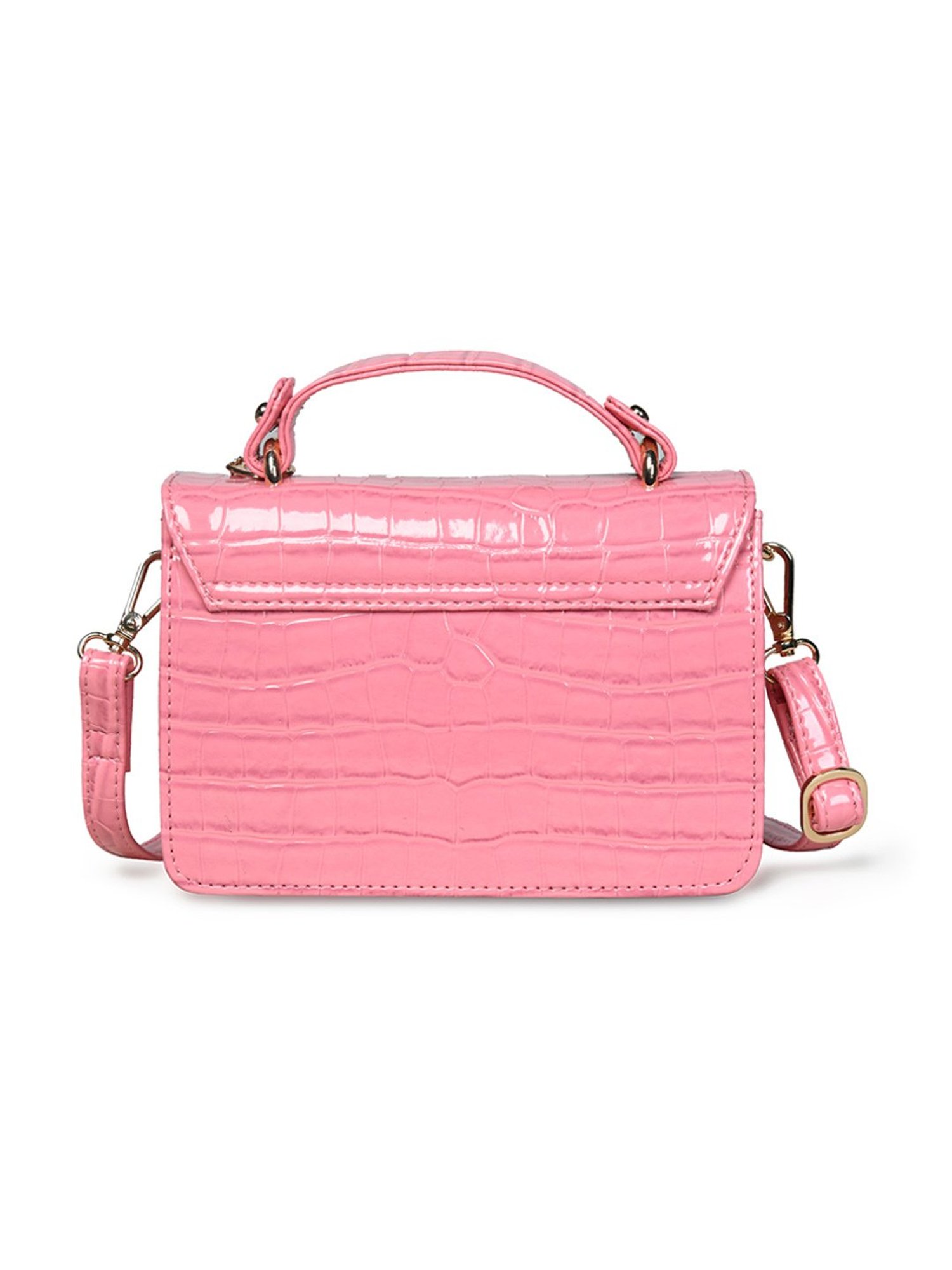 PELLE LUXUR Baby Pink Animal Effect Small Cross Body Bag