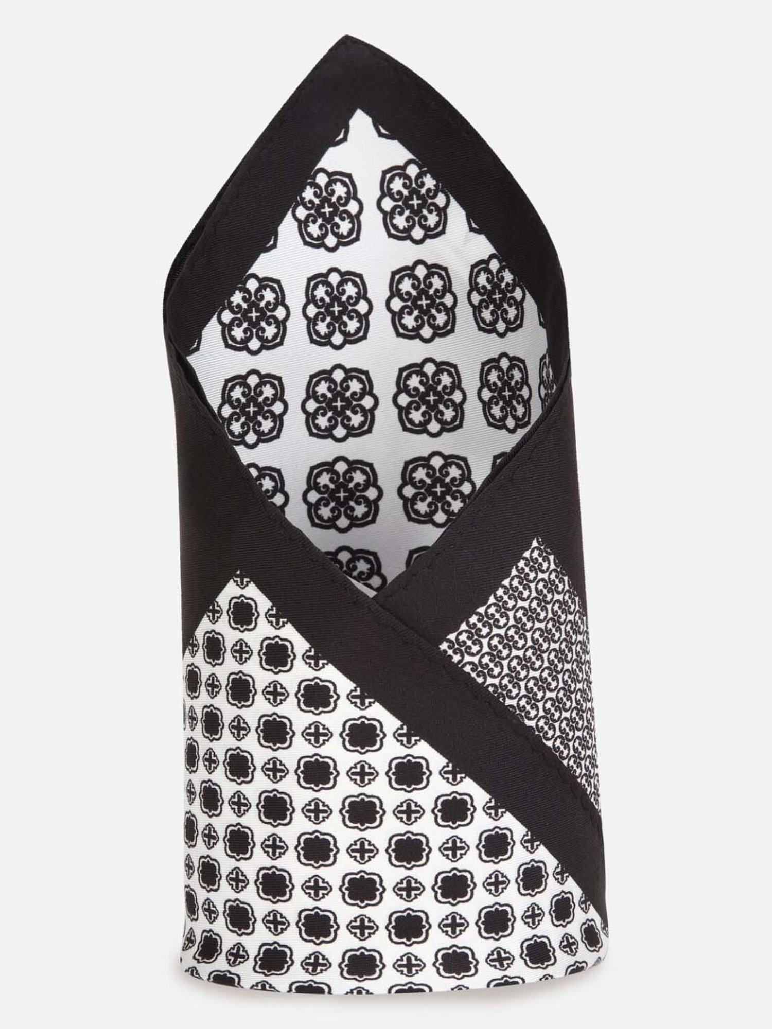 Van Heusen Black & White Printed Pocket Square