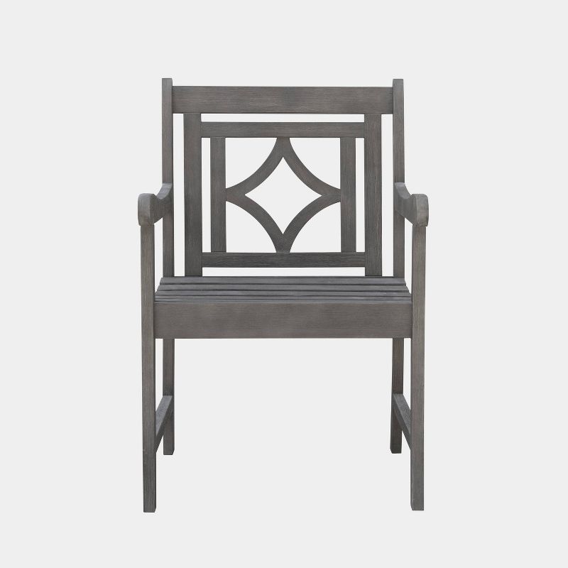 Renaissance 7pc Rectangle Wood Outdoor Patio Dining Set - Gray - Vifah