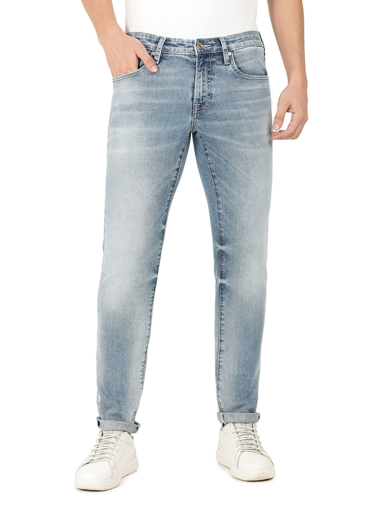 EVERBLUE Blue Tapered slim Fit Midrise Stretchable Jeans