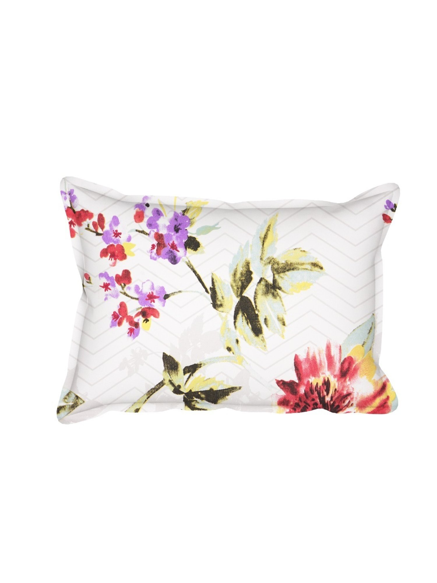 SEJ by Nisha Gupta Floral Purple 160 TC Cotton Double Bed Sheet with 2 Pillow Covers